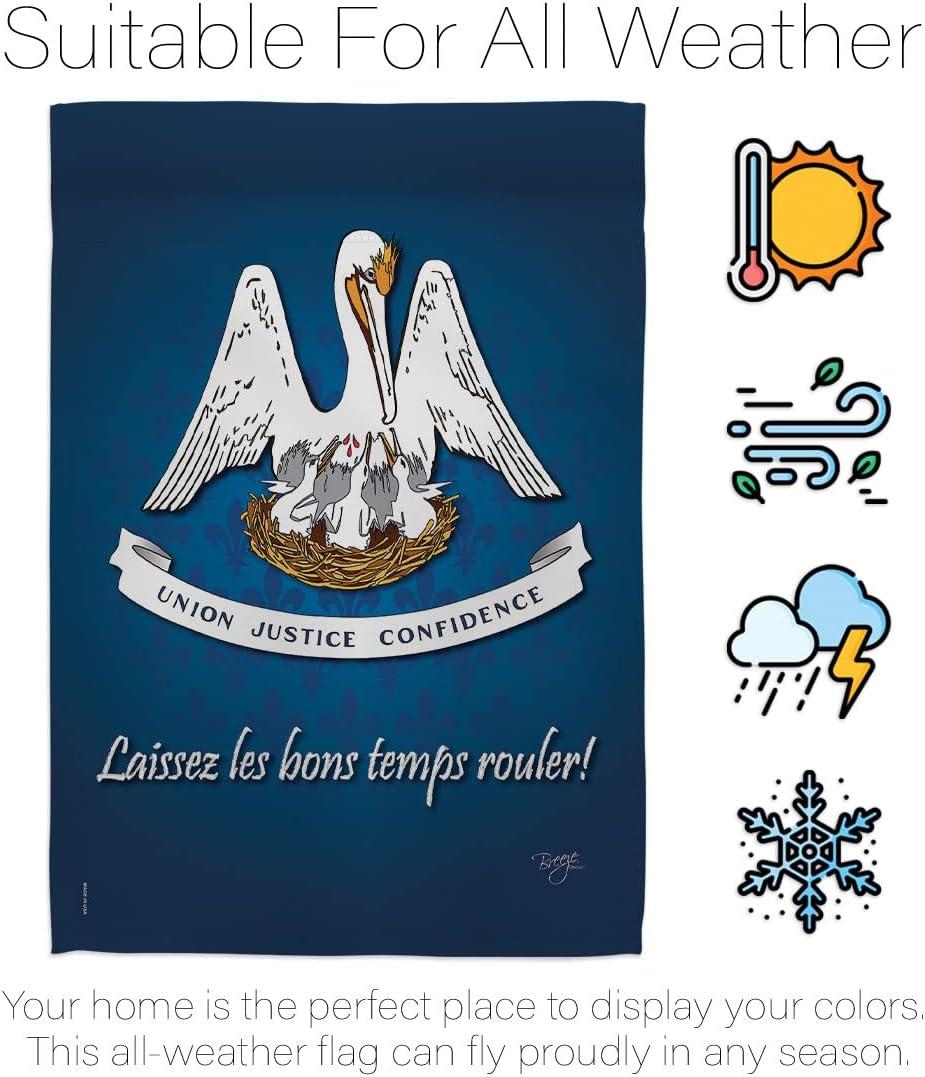 Breeze Decor 58083 States Louisiana 2-Sided Impression Garden Flag - 13 x 18.5 in.