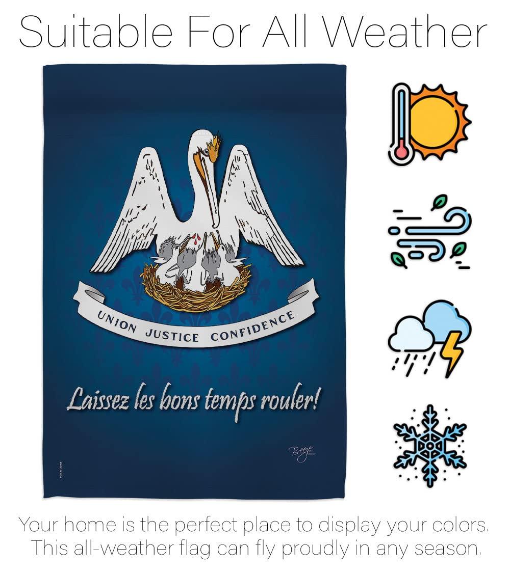 Breeze Decor 58083 States Louisiana 2-Sided Impression Garden Flag - 13 x 18.5 in.