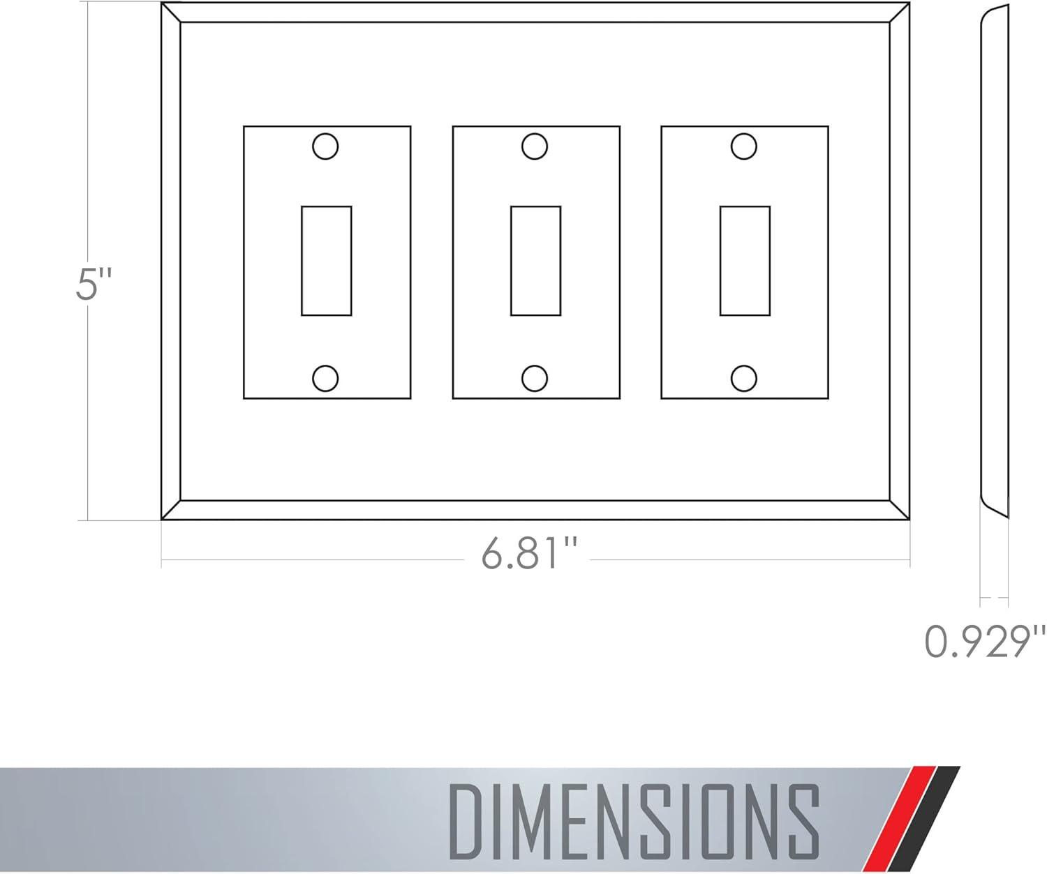 White Polycarbonate 3-Gang Toggle Switch Cover