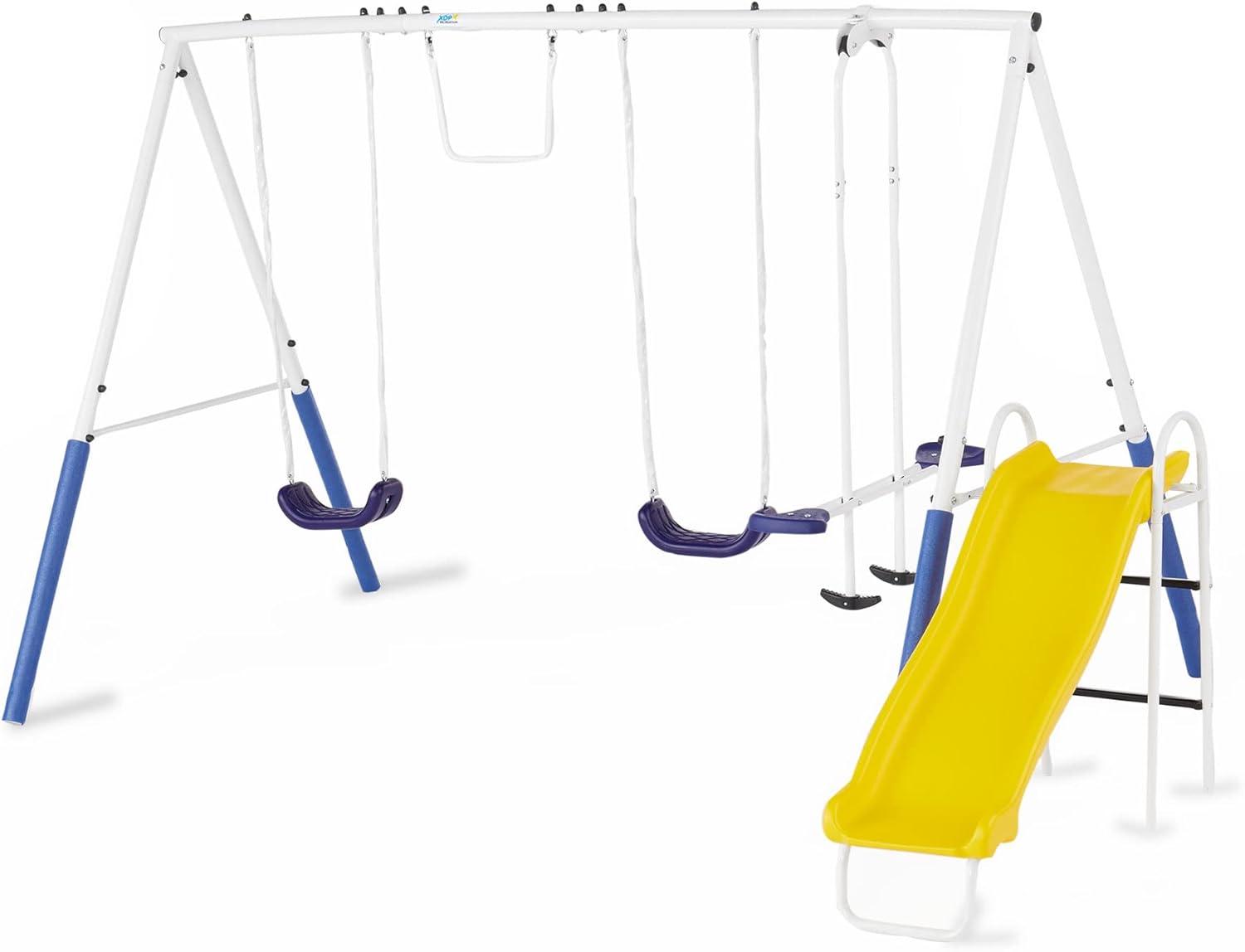 XDP Recreation XDP Recreation Blue Ridge Play Outdoor Backyard Playset Kids Swing Set W/ Slide