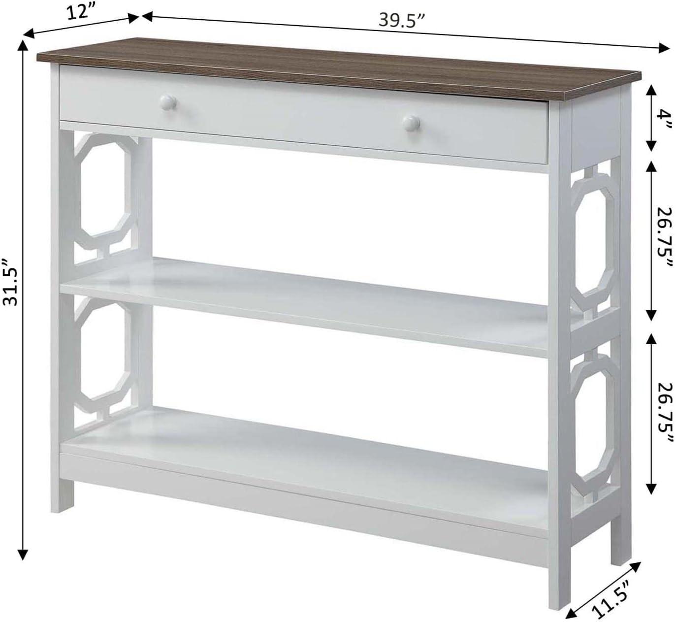 Omega 1 Drawer Console Table, White