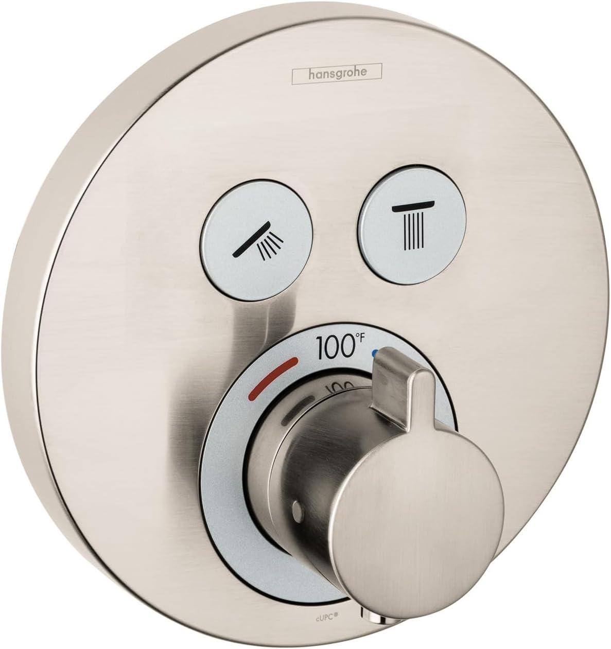 Showerselect S 1-Handle 6-Inch Wide, Temperature Memory, Thermostatic Valve Trim Only, with Diverter