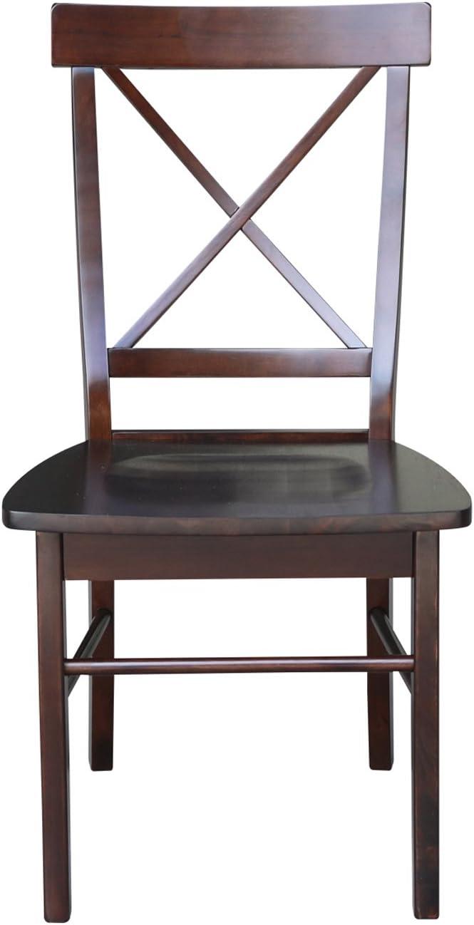 Set of 2 X Back Chairs with Solid Wood - International Concepts