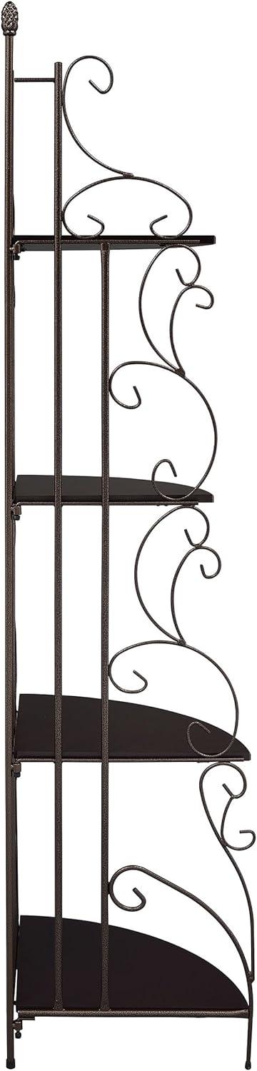 Coaster 4 Shelves Traditional Metal Corner Bookcase in Copper