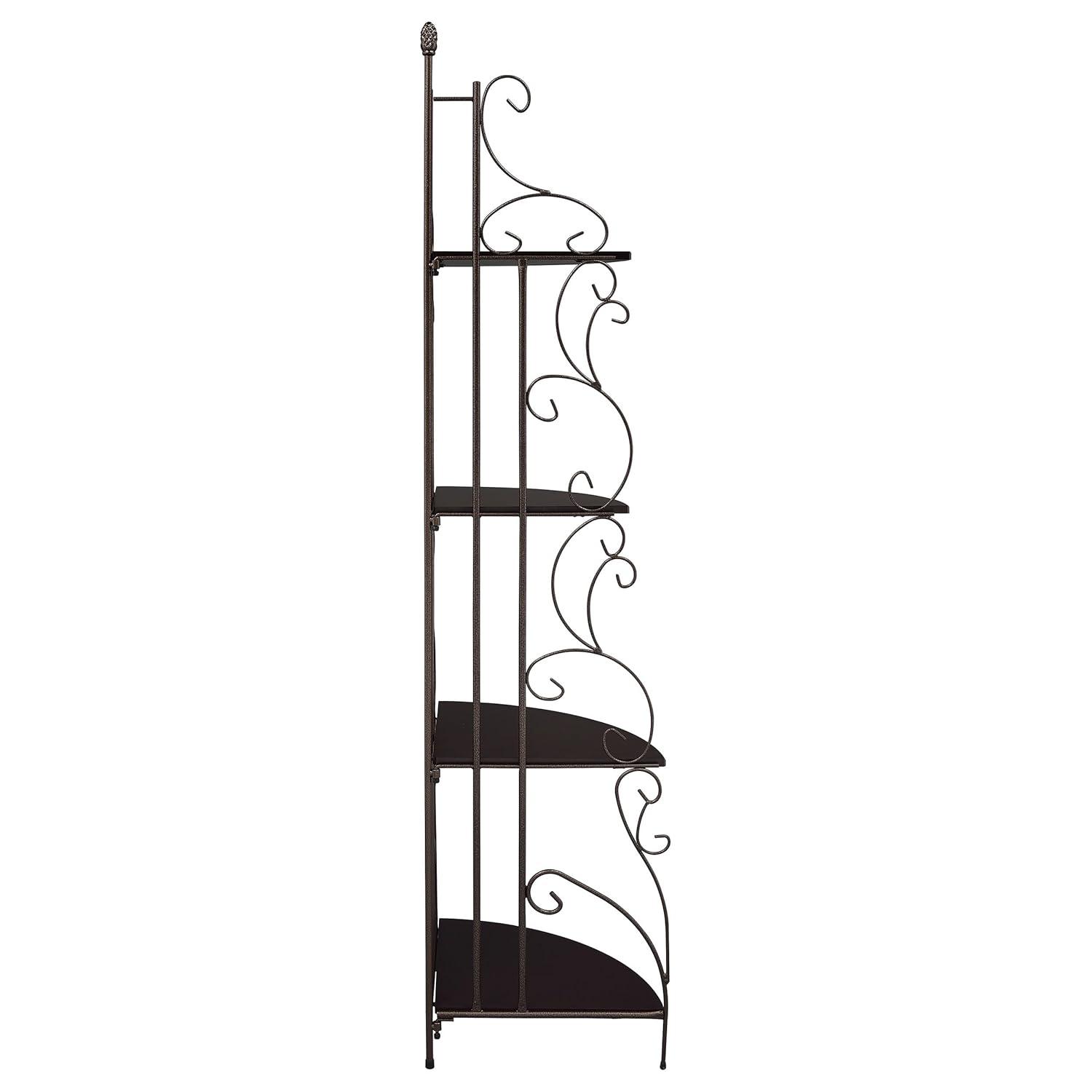 Coaster 4 Shelves Traditional Metal Corner Bookcase in Copper