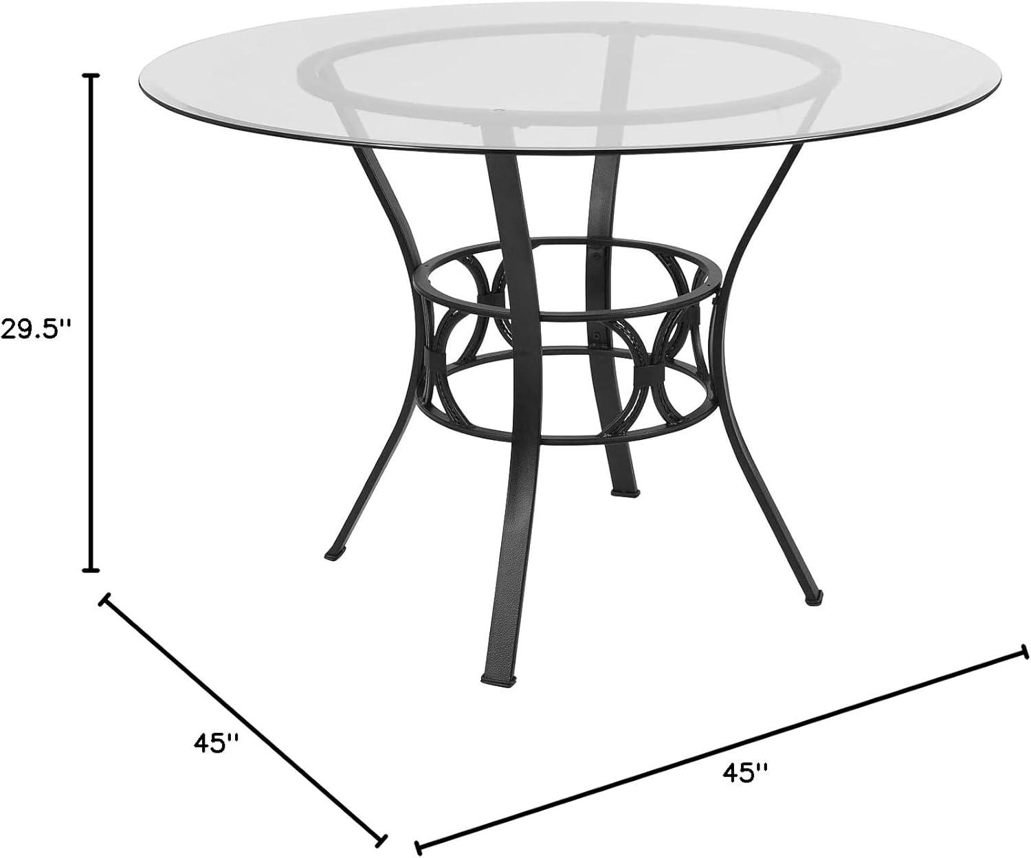 Flash Furniture Carlisle 42'' Round Glass Dining Table with Silver Metal Frame
