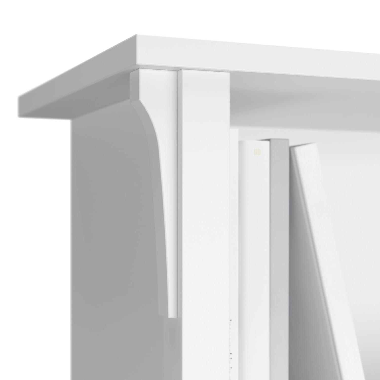 Salinas Tall 5 Shelf Bookcase in Pure White and Shiplap Gray - Engineered Wood
