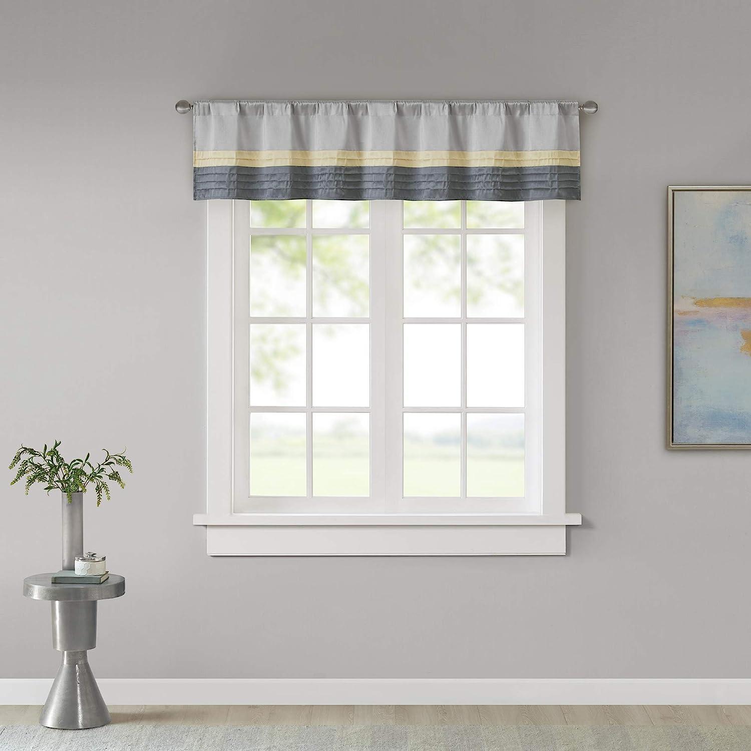 Madison Park Amherst Polyoni Pintuck Single Window Valance
