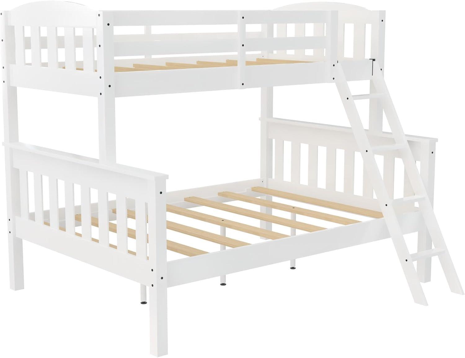 Espresso Twin Over Full Wood Bunk Bed with Drawers and Slats