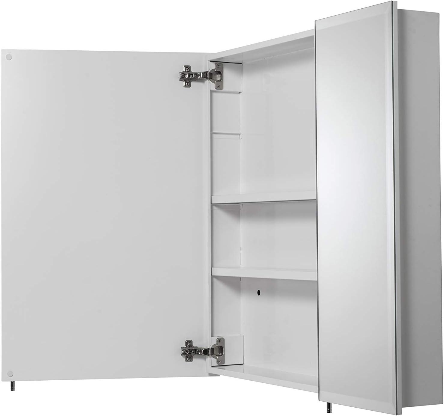 Croydex 30-in x 30-in Surface Mount White Steel Mirrored Square Medicine Cabinet