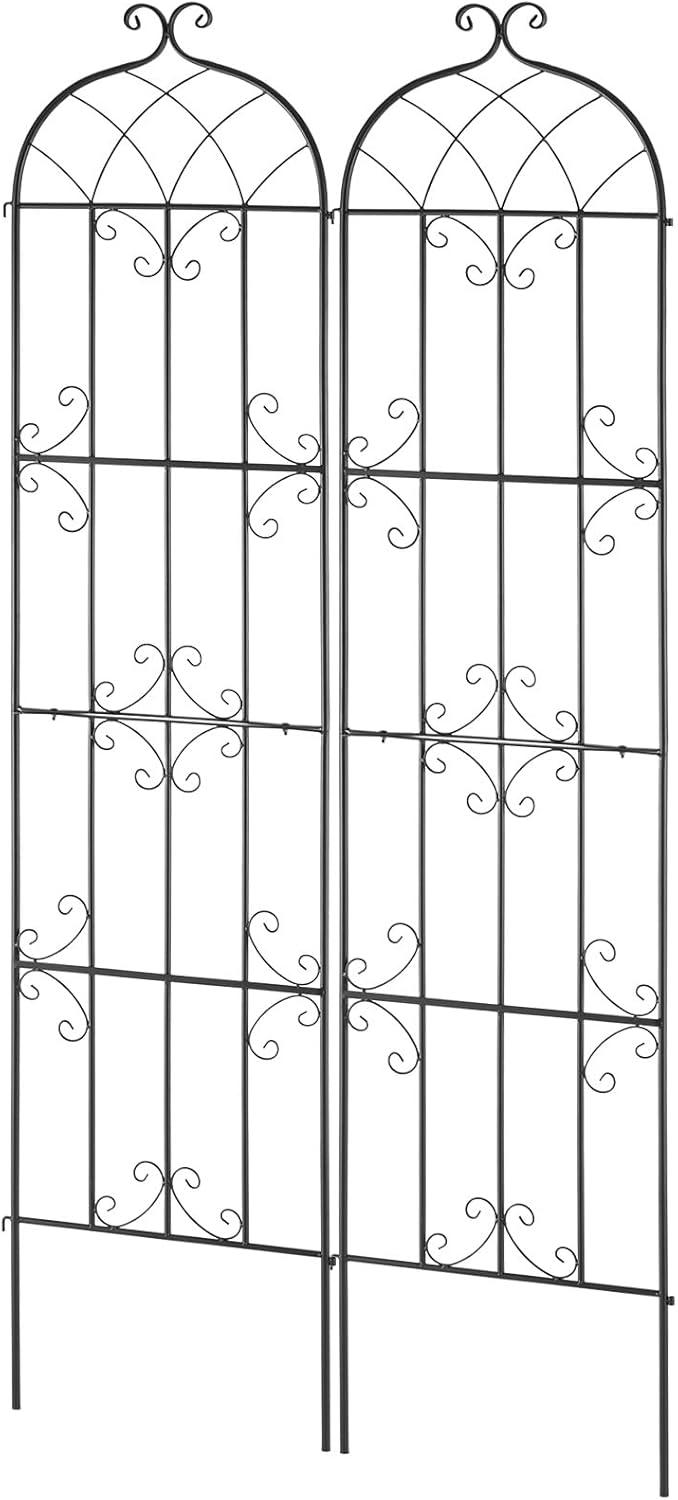 Garden Trellis for Climbing Plants, 60 x 15 in., 2 Packs Rustproof Metal Garden Flower Trellis, Climbing Rose Trellis