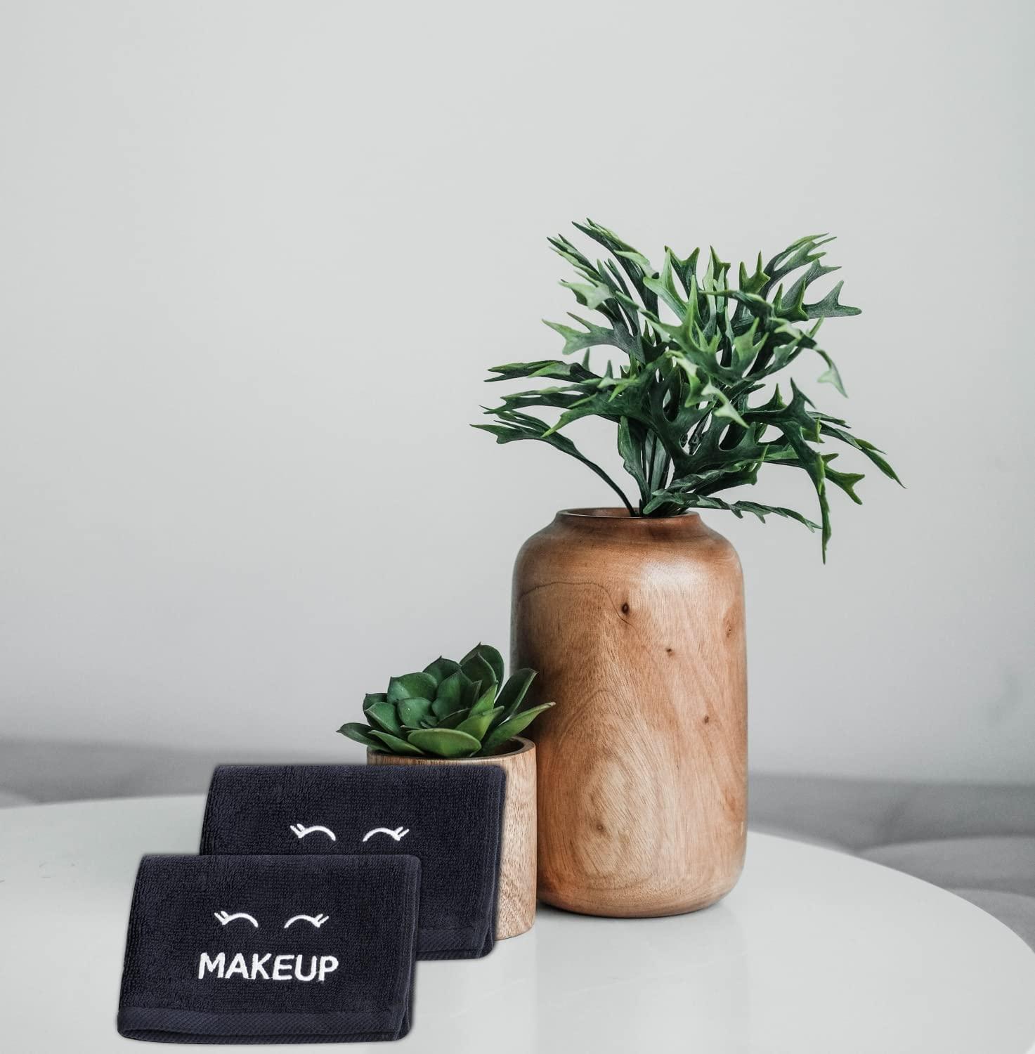 Luxury Hotel Collection Black Makeup Removal Washcloths Bleach Safe | Set of 6 | 13x13