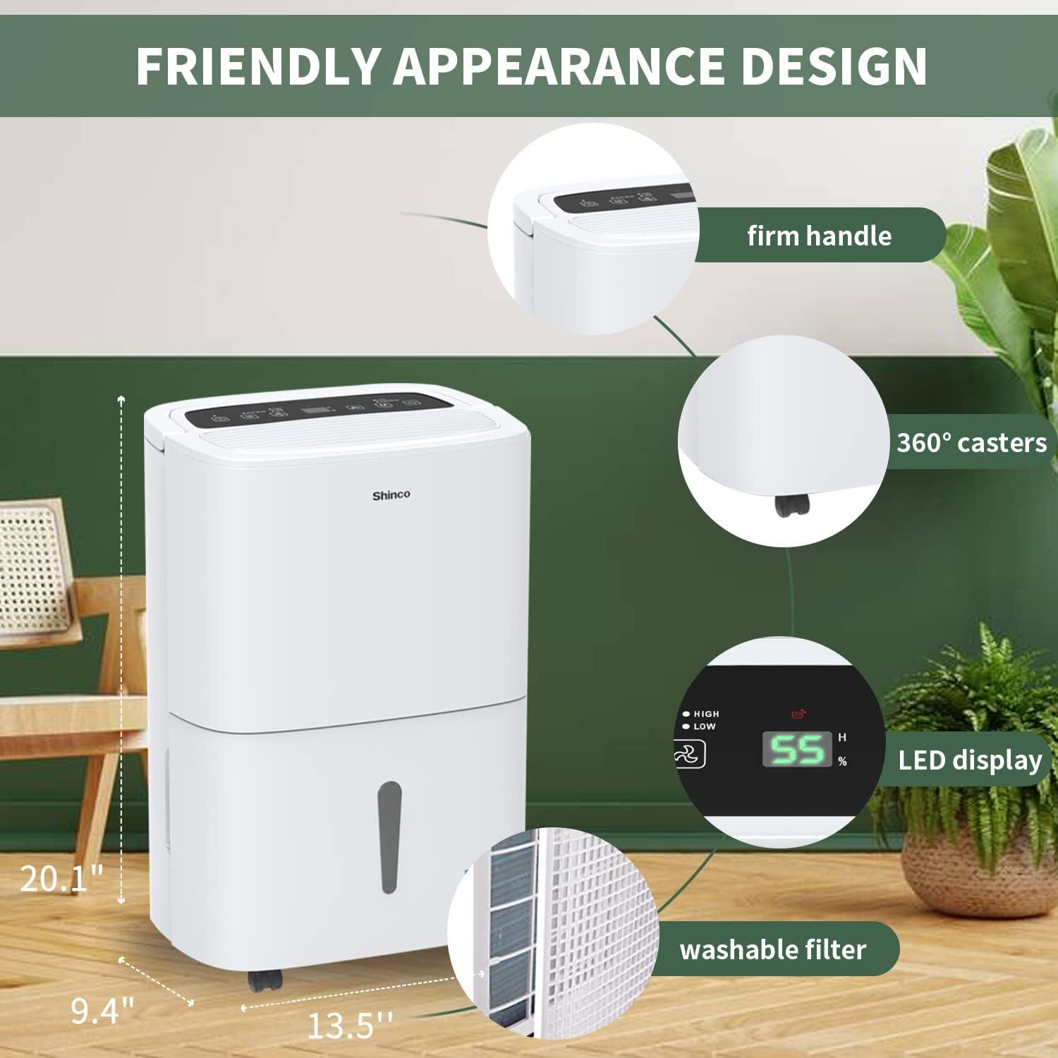 Shinco 6000 Sq. Ft. White Energy Star Dehumidifier with Touch Control