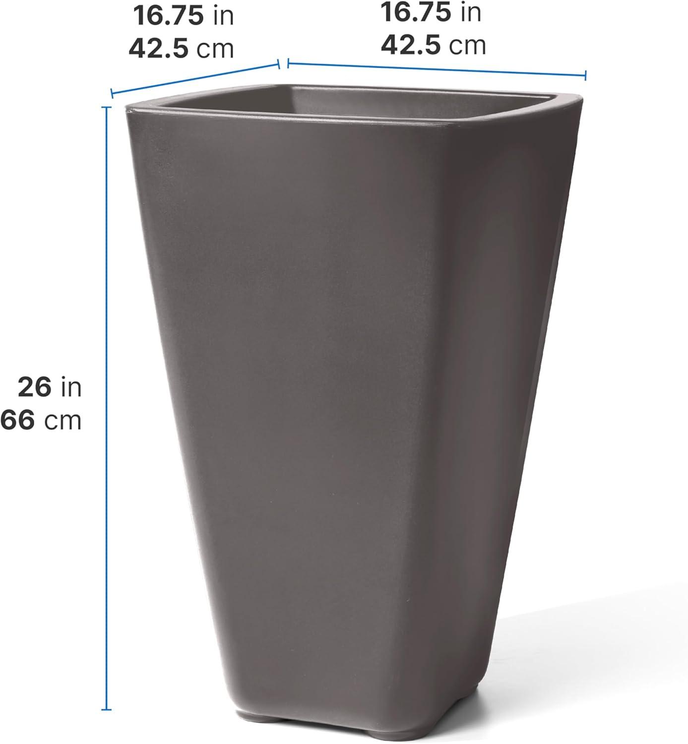 Step2 Step2 Bridgeview Square Tall Tapered Plastic Outdoor Planter