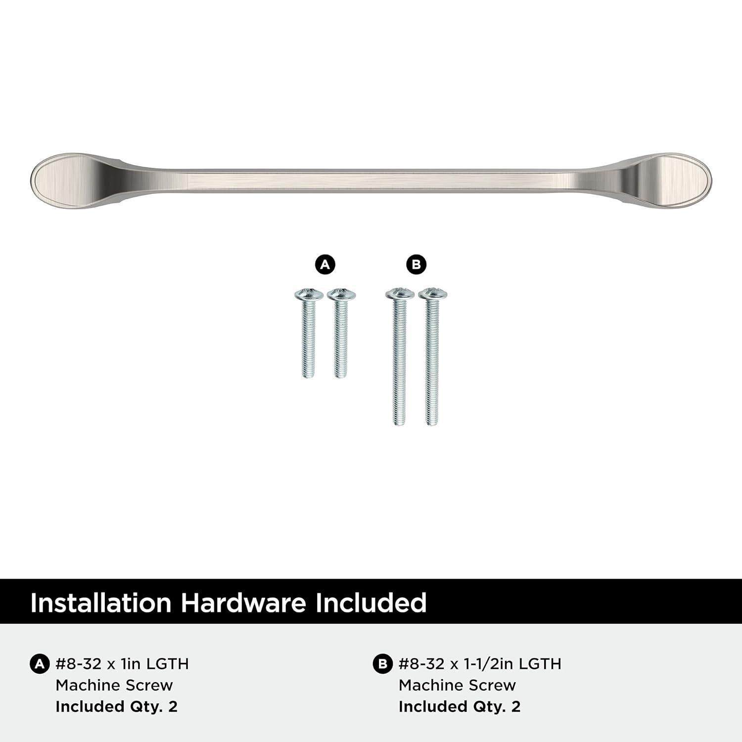 Amerock BP21938G10 Satin Nickel Cabinet Pull | 6-5/16 inch (160mm) Center-to-Center Cabinet Hardware | Ravino | Furniture Hardware | Drawer Pull