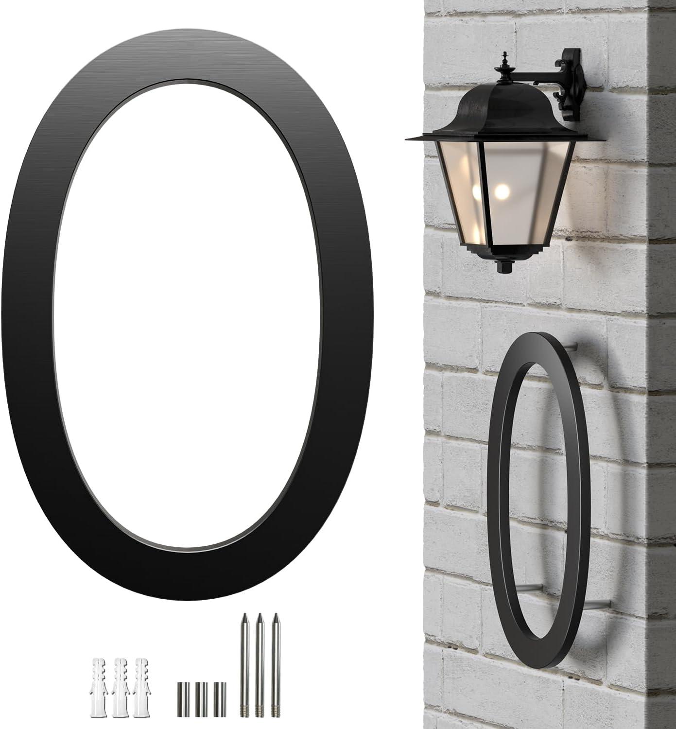 8 Inch Black Metal Floating House Number