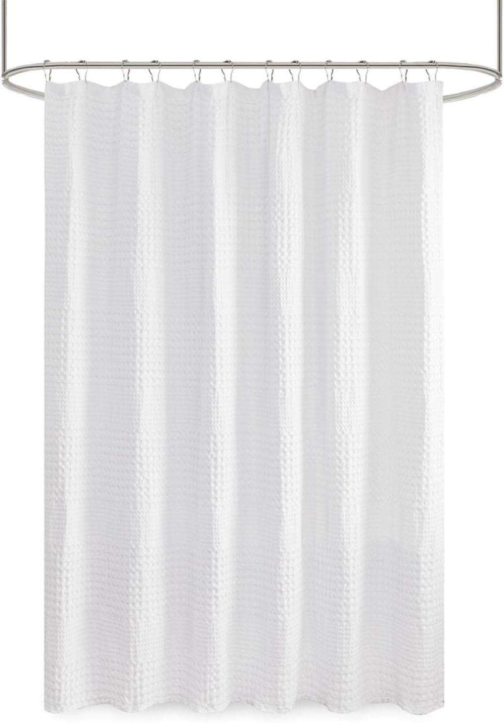 Arlo Waffle Textured Solid Shower Curtain