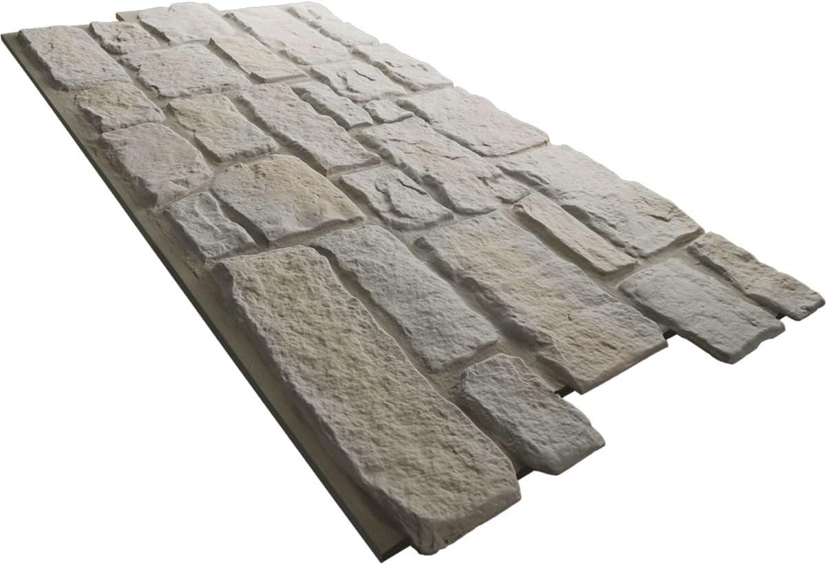 StoneCraft Cobblestone Faux Stone Panel, 48"W x 23 3/4"H x 1 1/8"D