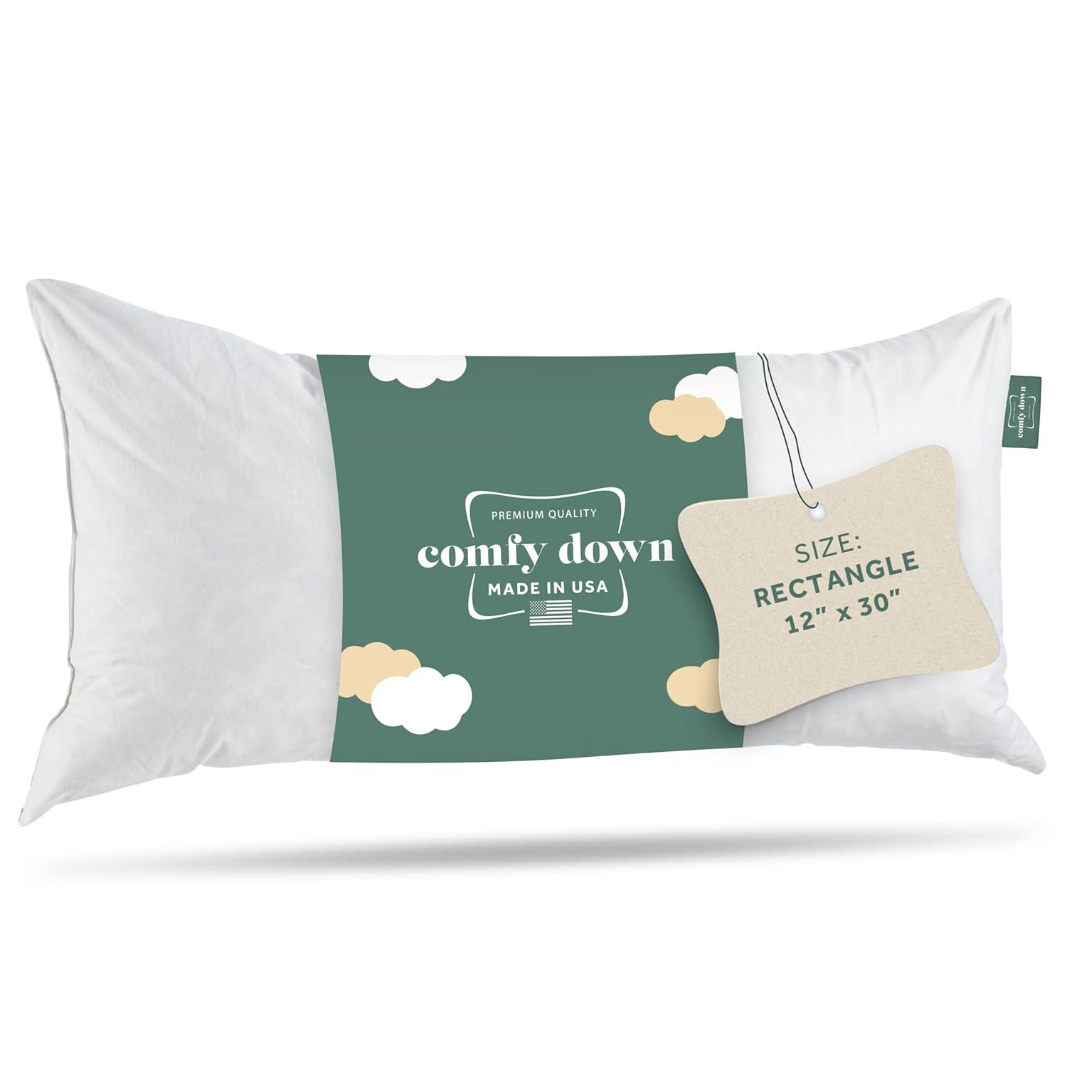 ComfyDown ComfyDown 95% Feather 5% Down Rectangle Decorative Pillow Insert Sham Stuffer