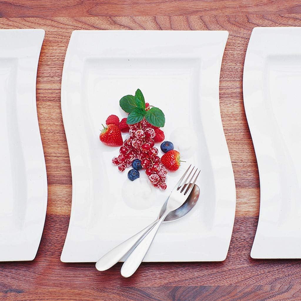 New Wave Rectangular Off-White Porcelain Salad Plate