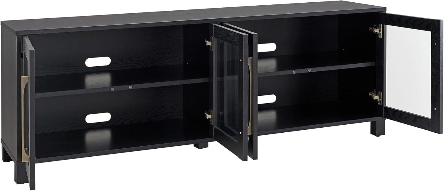 Evelyn&Zoe Quincy Rectangular TV Stand for TV's up to 75", Black Grain