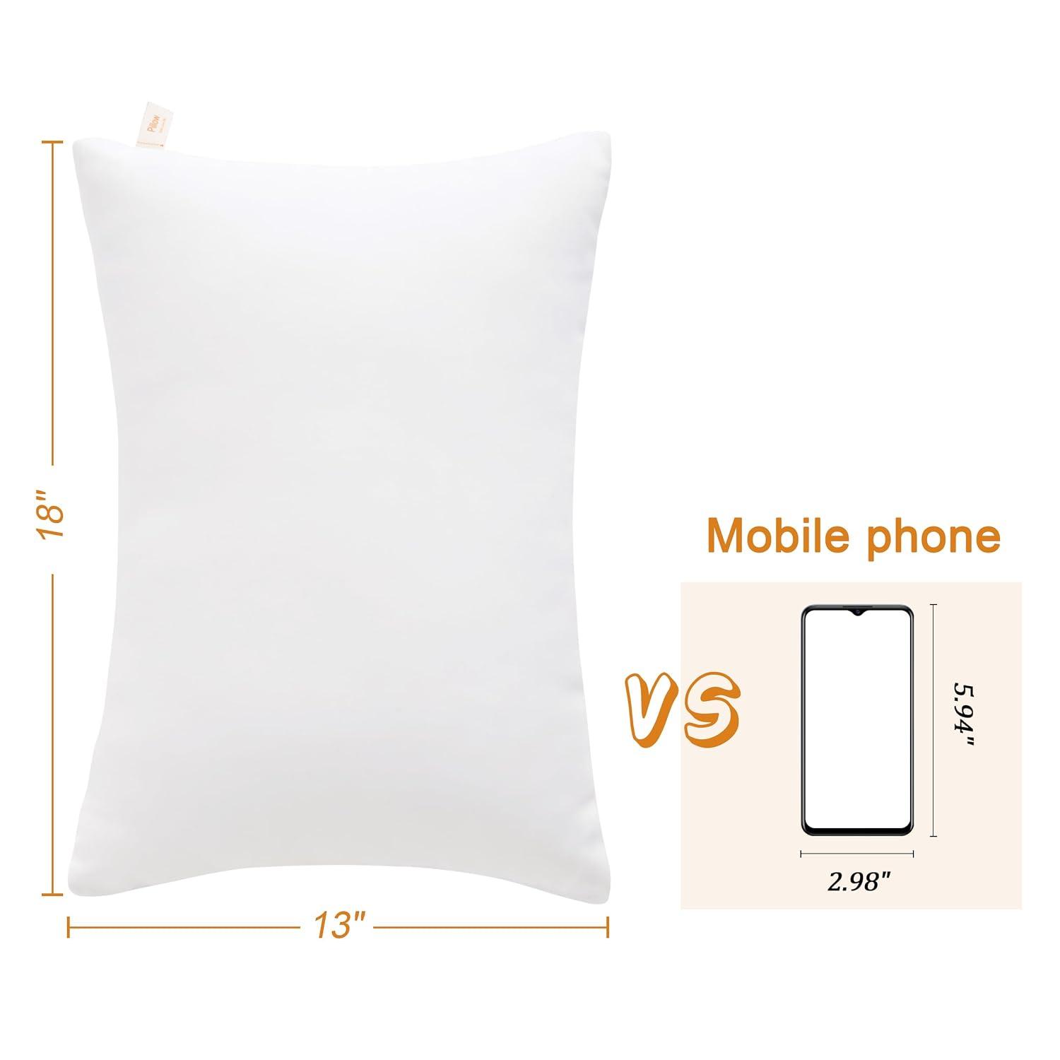 Down Alternative Toddler Pillows, Machine Washable Soft Travel Small Pillows, 13x18 Inches, White - NTBAY