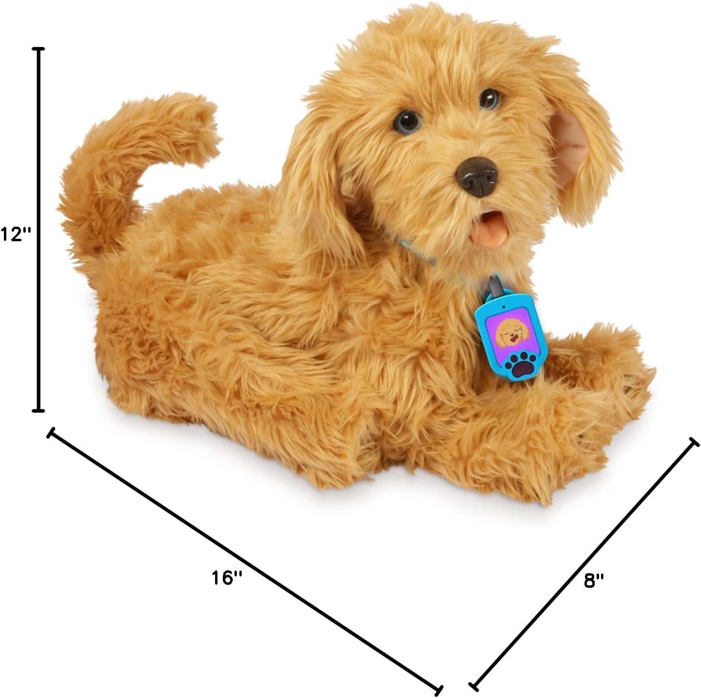 Interactive Brown Plush Labradoodle with Accessories