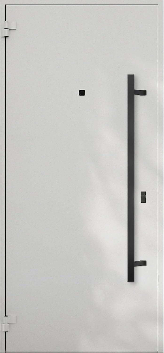 Front Exterior Prehung Steel Door / Deux 6078 Black Enamel / Entry Metal Modern Painted W36" x H80" Right hand Inswing