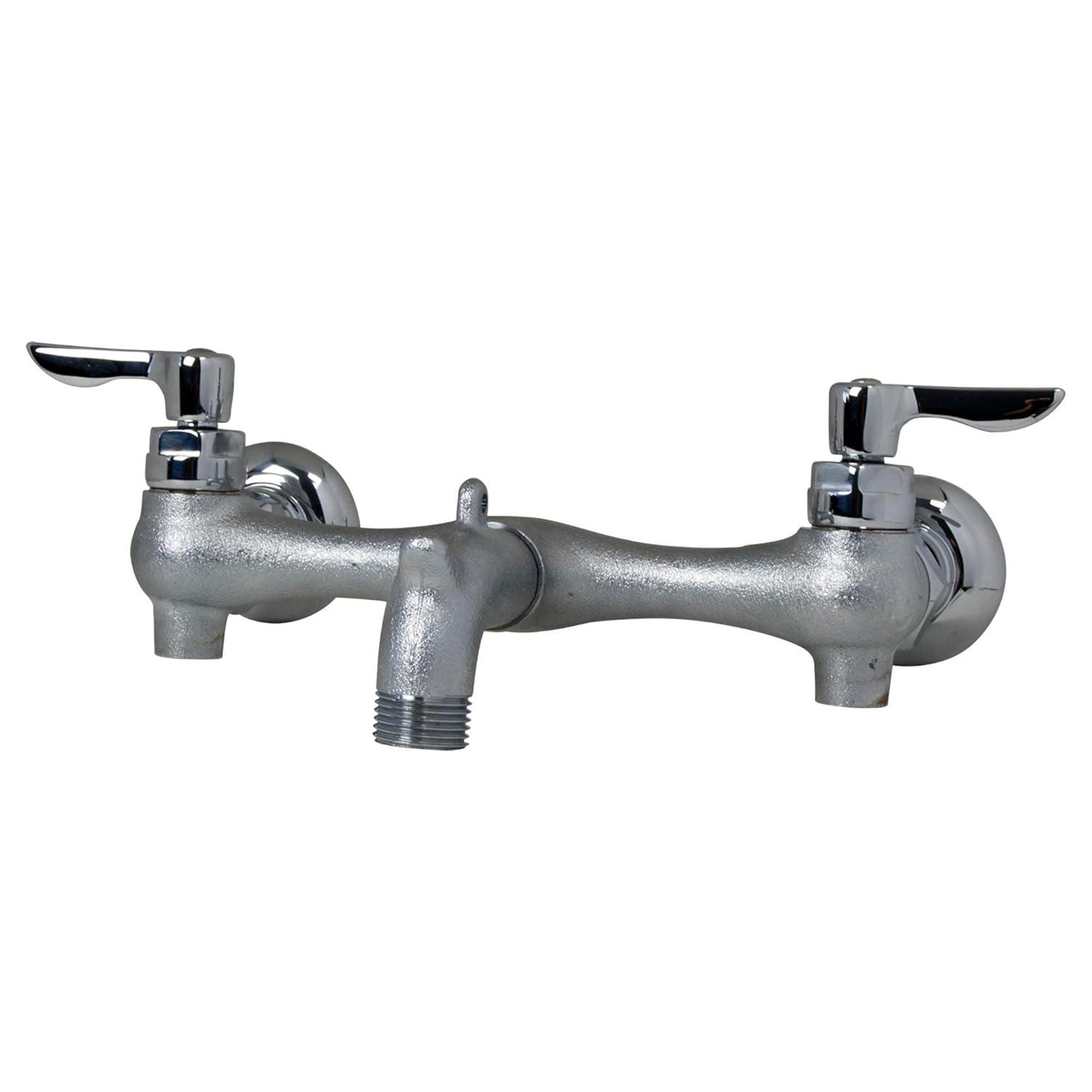 American Standard Exposed Yoke Wall-Mount Utility Faucet with Metal Lever Handles in Polished Chrome