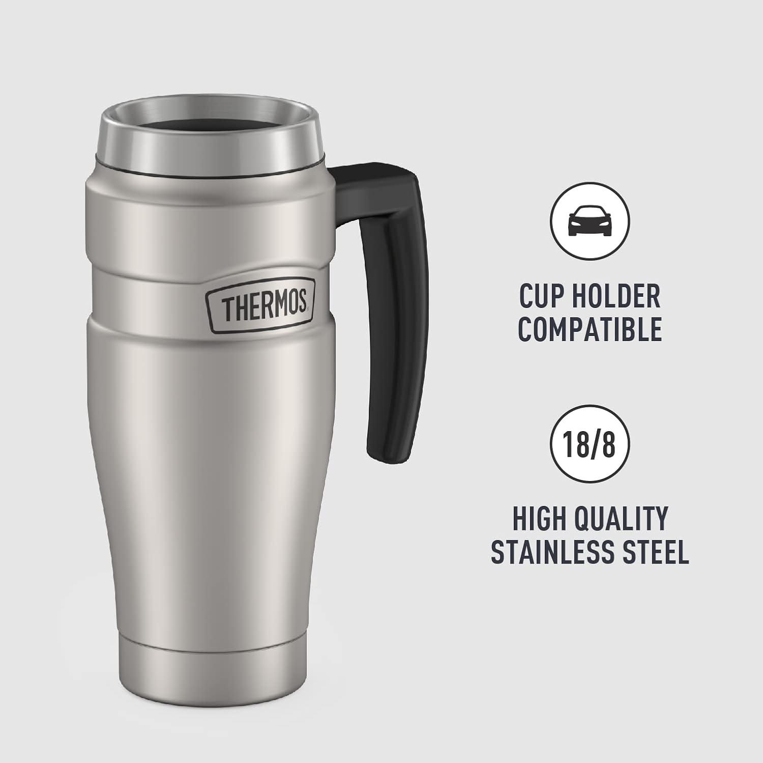 Thermos Matte Gray Stainless Steel 16 oz Travel Mug