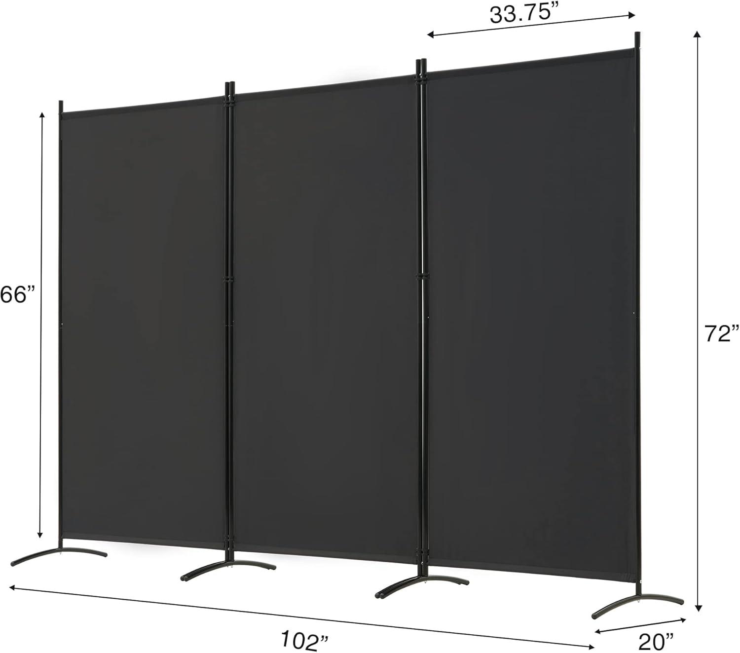 Costway 3-Panel Room Divider Folding Privacy Partition Screen for Office Room White\Black\Brown