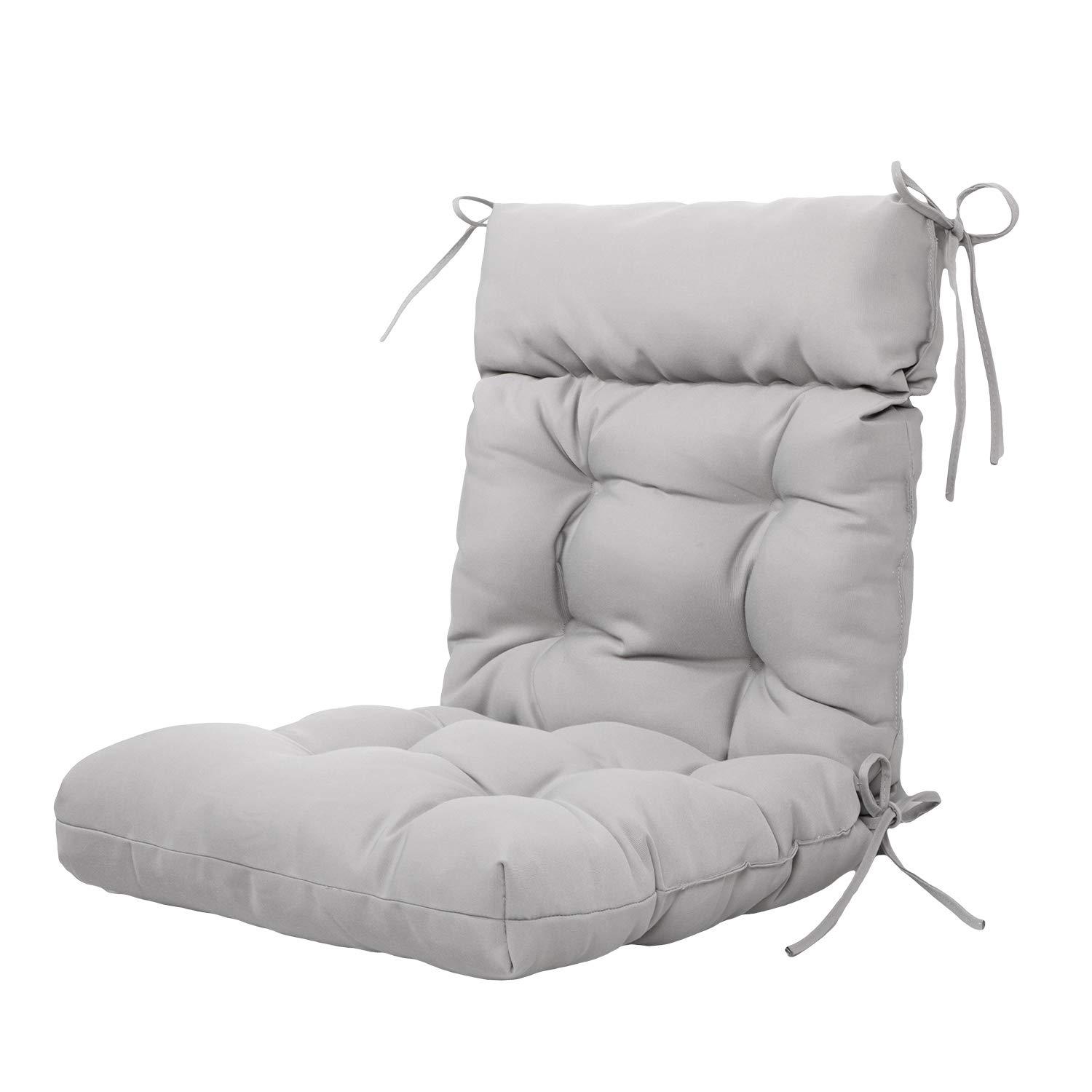 Outdoor Cushions Dinning Chair Cushions with back Wicker Tufted Pillow for Patio Furniture in Gray