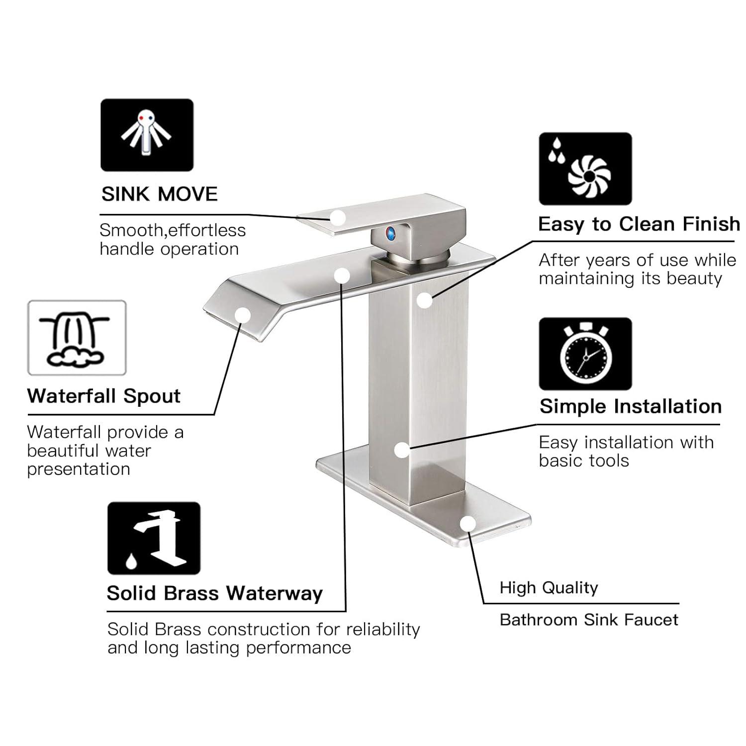 VIBRANTBATH Single-Hole Single-handle Bathroom Faucet with Drain Assembly YZJ9004-N-2