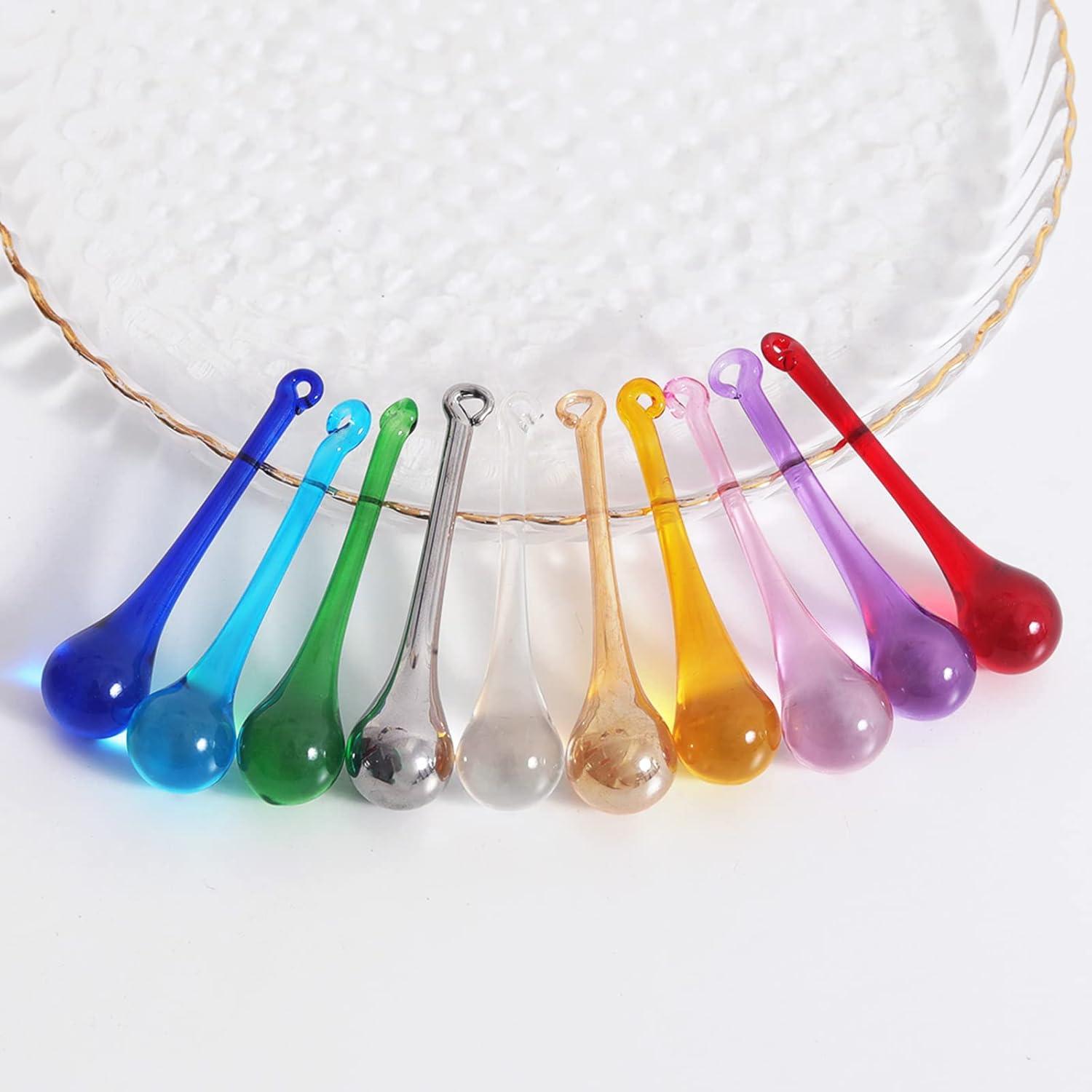 LONGWIN 20pcs Crystal Teardrop Chandelier Pendant Parts Wedding Party Christmas Tree Decorations Ornaments