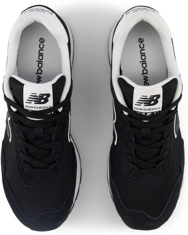 Black Genuine Suede and Mesh Platform Running Sneakers