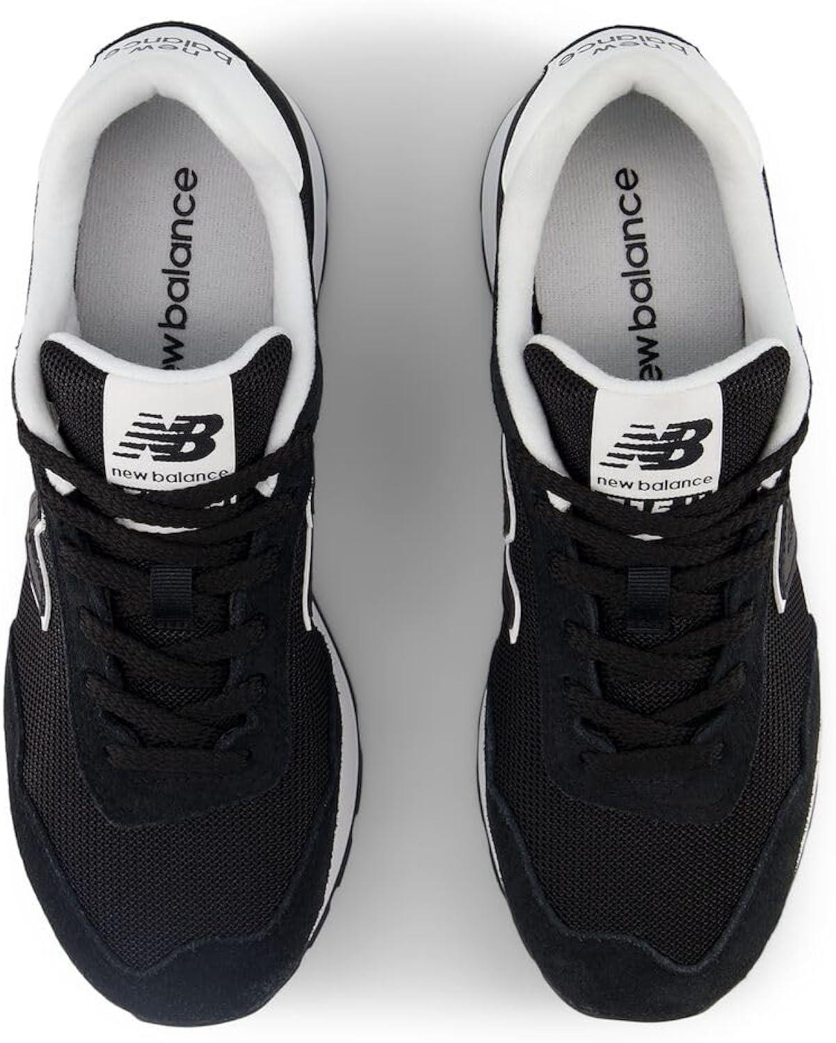 Black Genuine Suede and Mesh Platform Running Sneakers