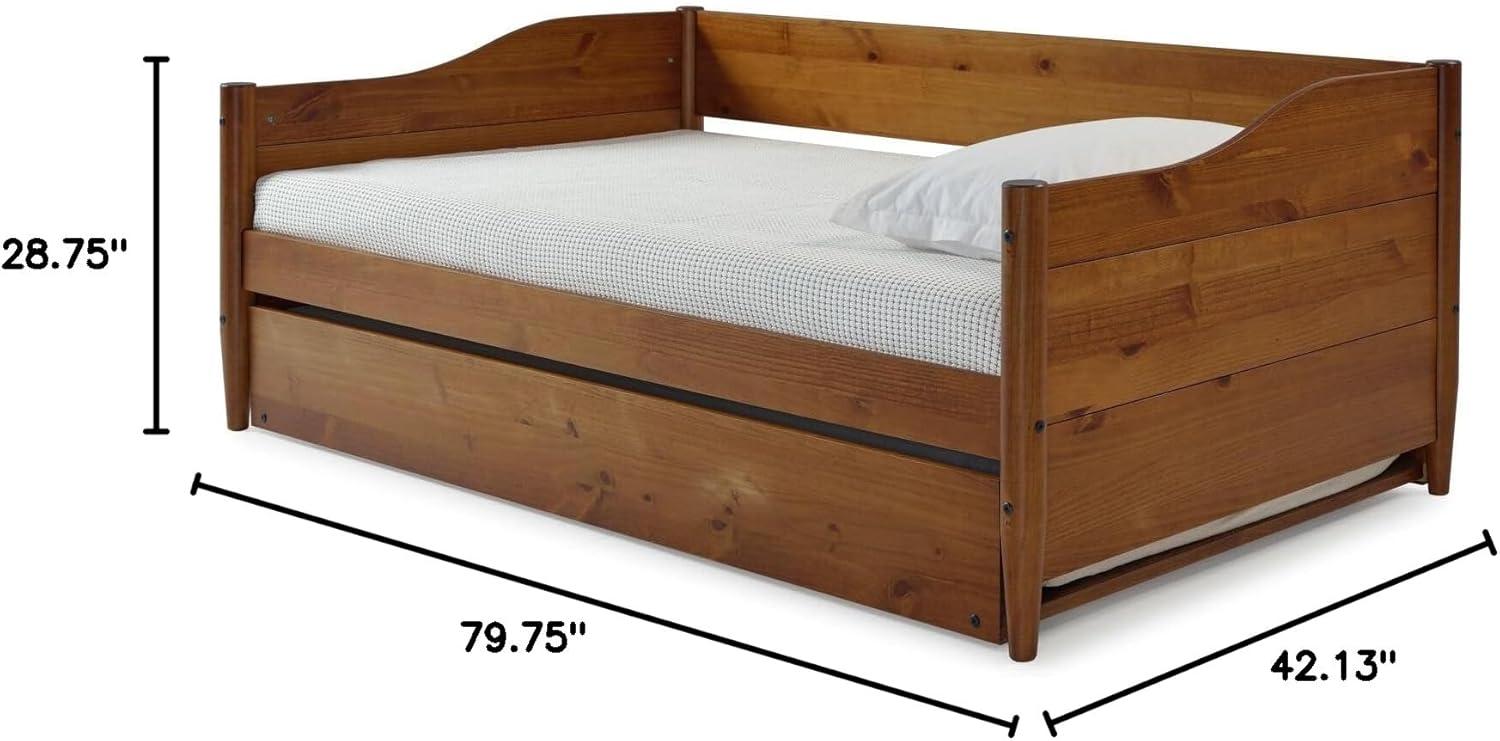 Mid Century Classic Twin Size Day Bed with Trundle White Finish