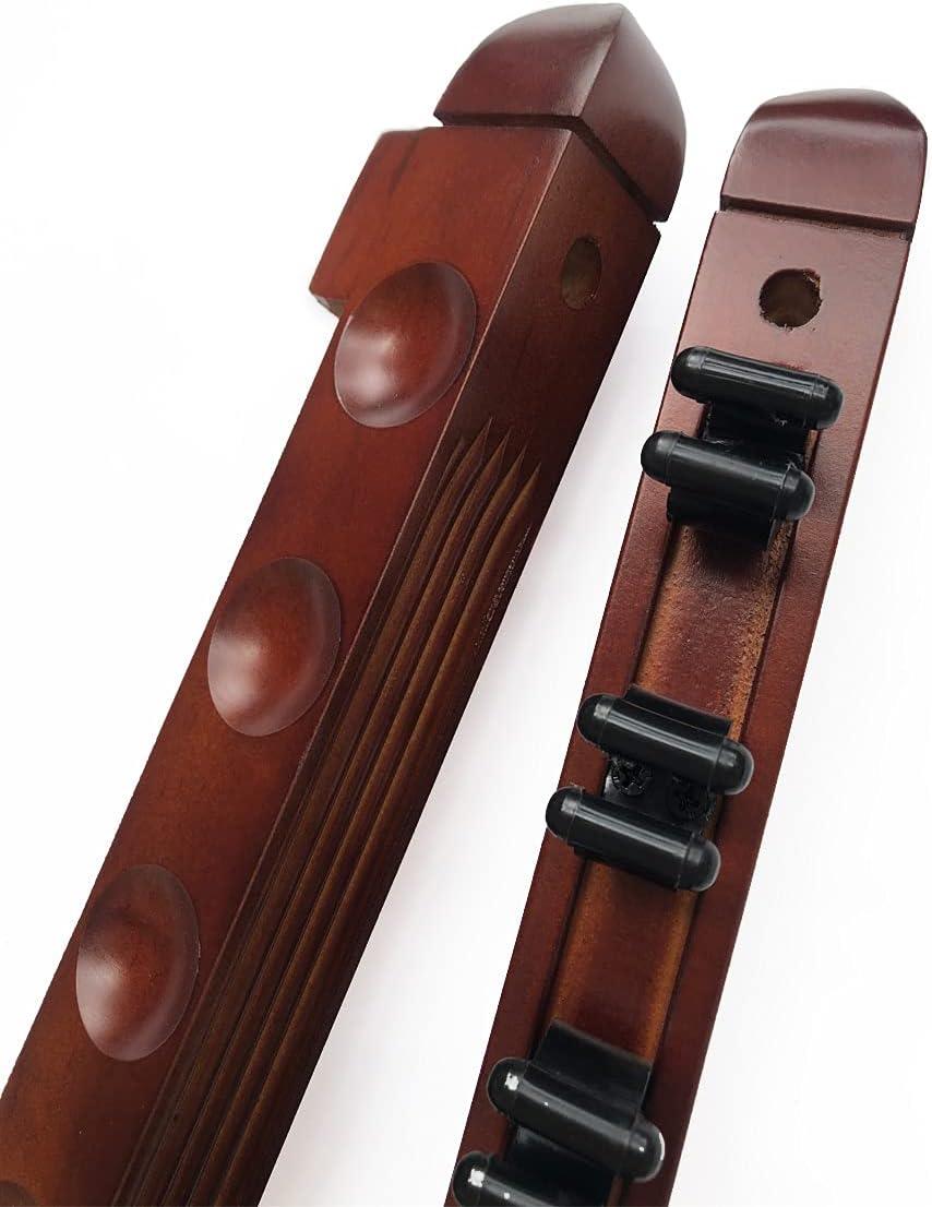 Billiard Wooden Cue Rack for 6 Pool Sticks, Wall Mount Hardwood Pool Cue Sticks Rack (Red)