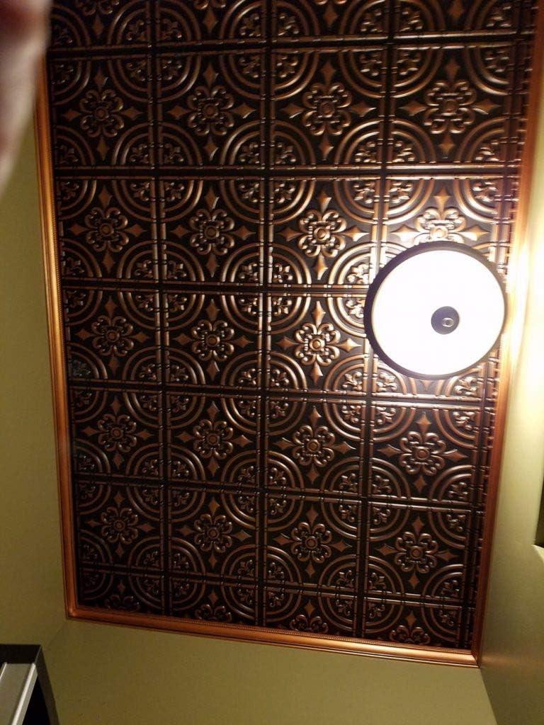 Wrought Iron 2 Ft. X 2 Ft. Glue-Up PVC Ceiling Tile (Set of 25)