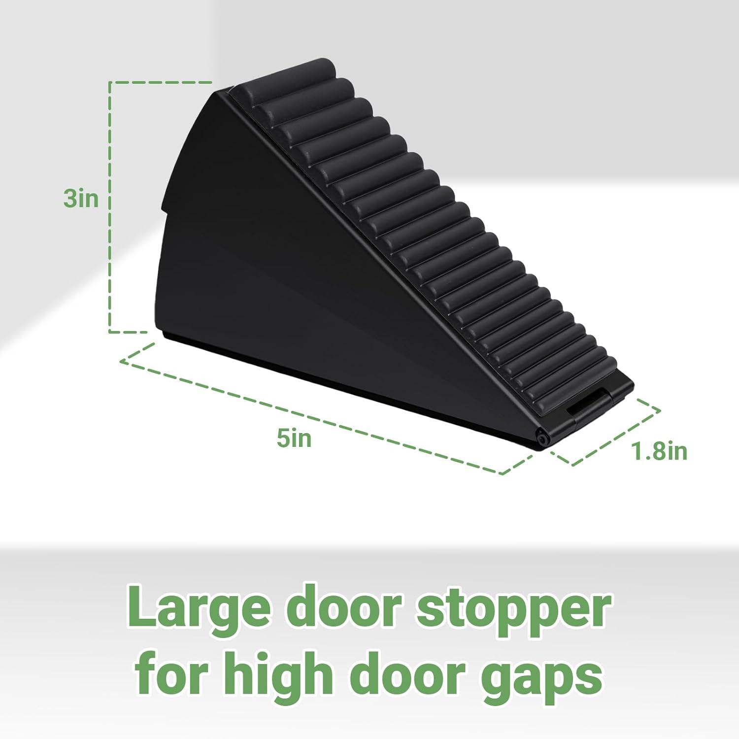 Large Door Stopper - Metal Door Wedge, Tall Door Stopper, Spring Rubber for Extra Strong Grip (Silver, 1 Pack)