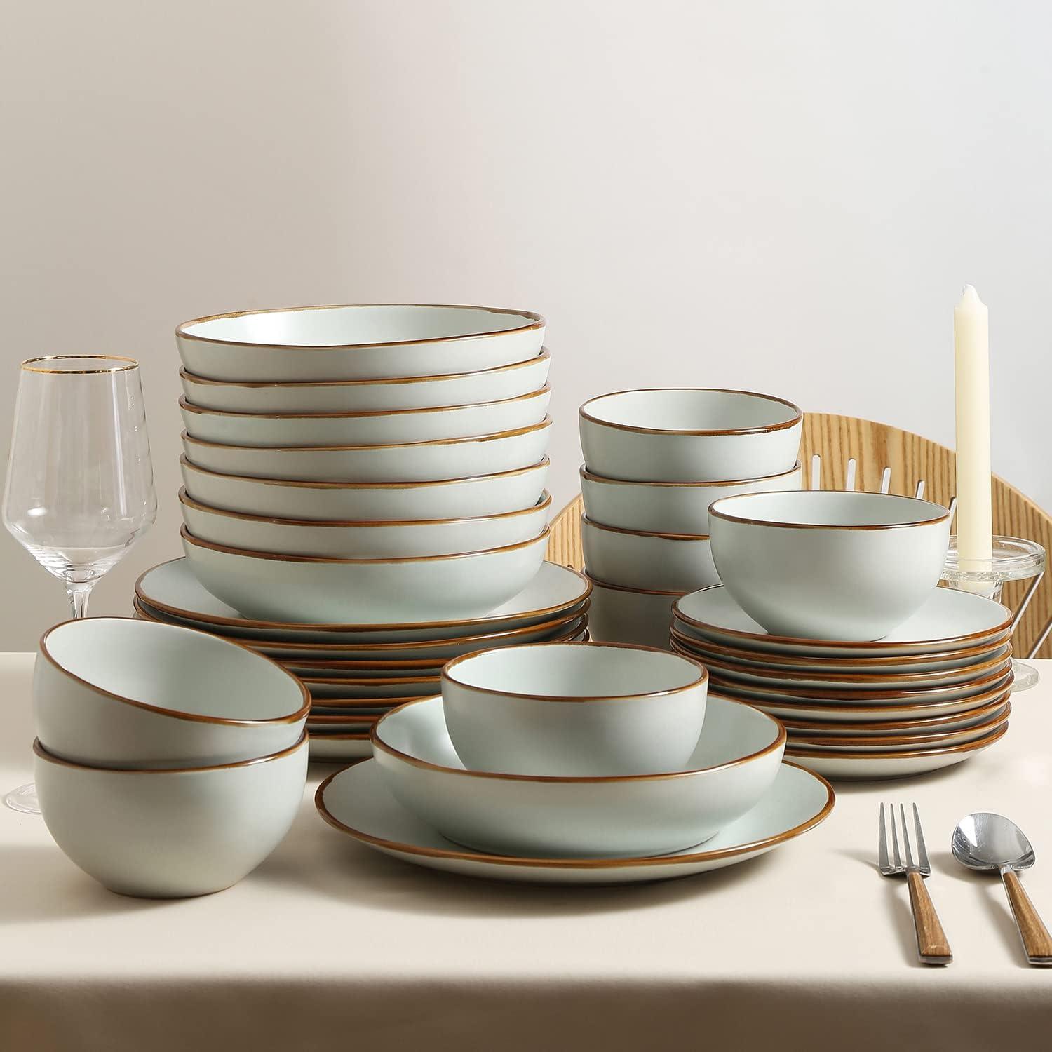 Stone Lain Brasa 32-Piece Stoneware Dinnerware Set, Service for 8