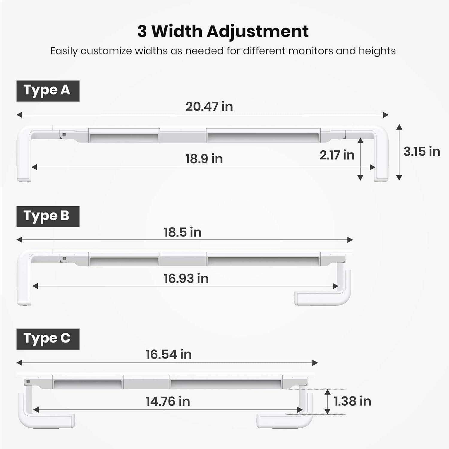 Monitor Stand Riser, Klearlook Foldable, Height Adjustable Computer Stand, Desk Shelf Riser with Storage Drawer &Tablet Phone Stand for Desktop, Laptop (White)