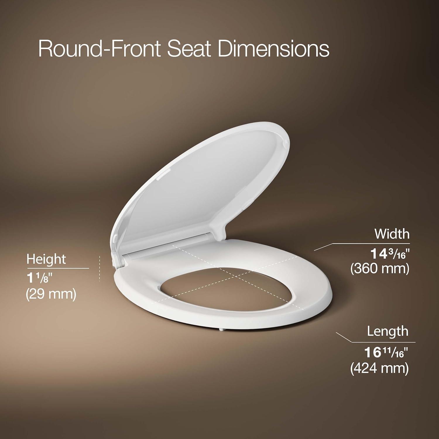 Kohler Cachet Round-Front Toilet Seat with Quiet-Close Lid and Seat and Grip-Tight Bumpers K-4639-RL-0