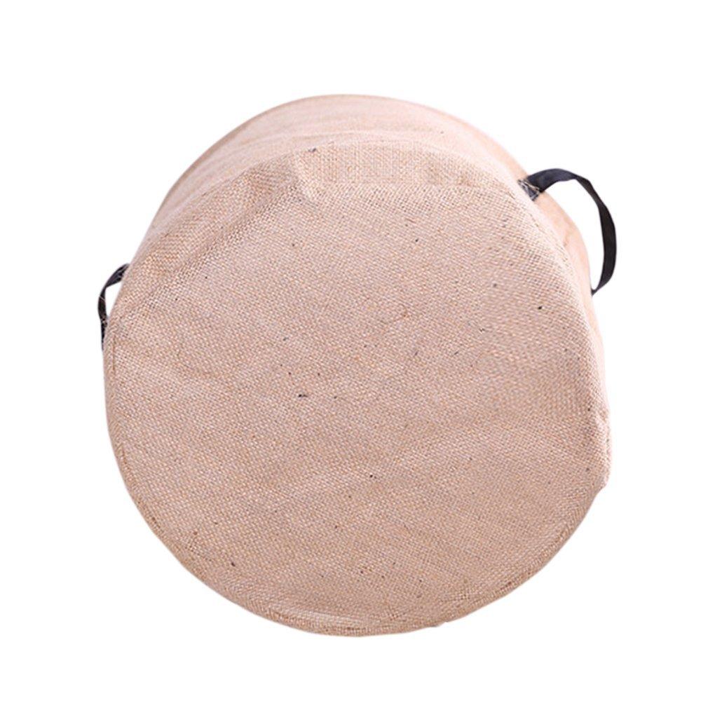 Pop-up Laundry Hampers Waterproof Cotton Linen Foldable Round Storage Bucket Organizer Dirty Clothes Shoes Basket Holder Baby's Toys Collection Box Closet Bin+3 Handles "SOCKS" Print