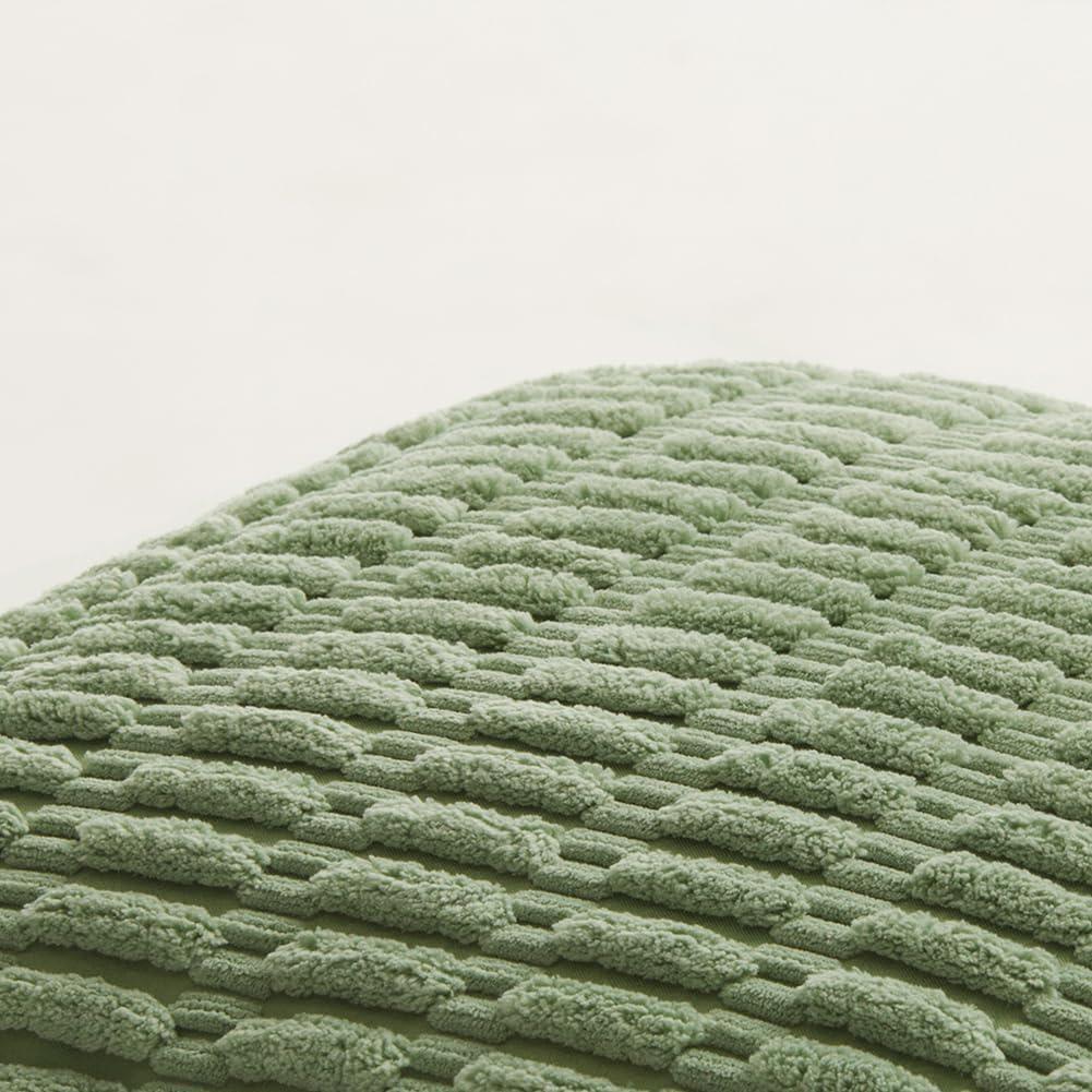 Fancy Homi Pack of 2 Sage Green Lumbar Decorative Throw Pillow Covers 12x20 Inch for Living Room Couch Bedroom, Soft Corduroy Rectangle Solid Cushion Case 30x50 cm, Rustic Farmhouse Boho Home Decor