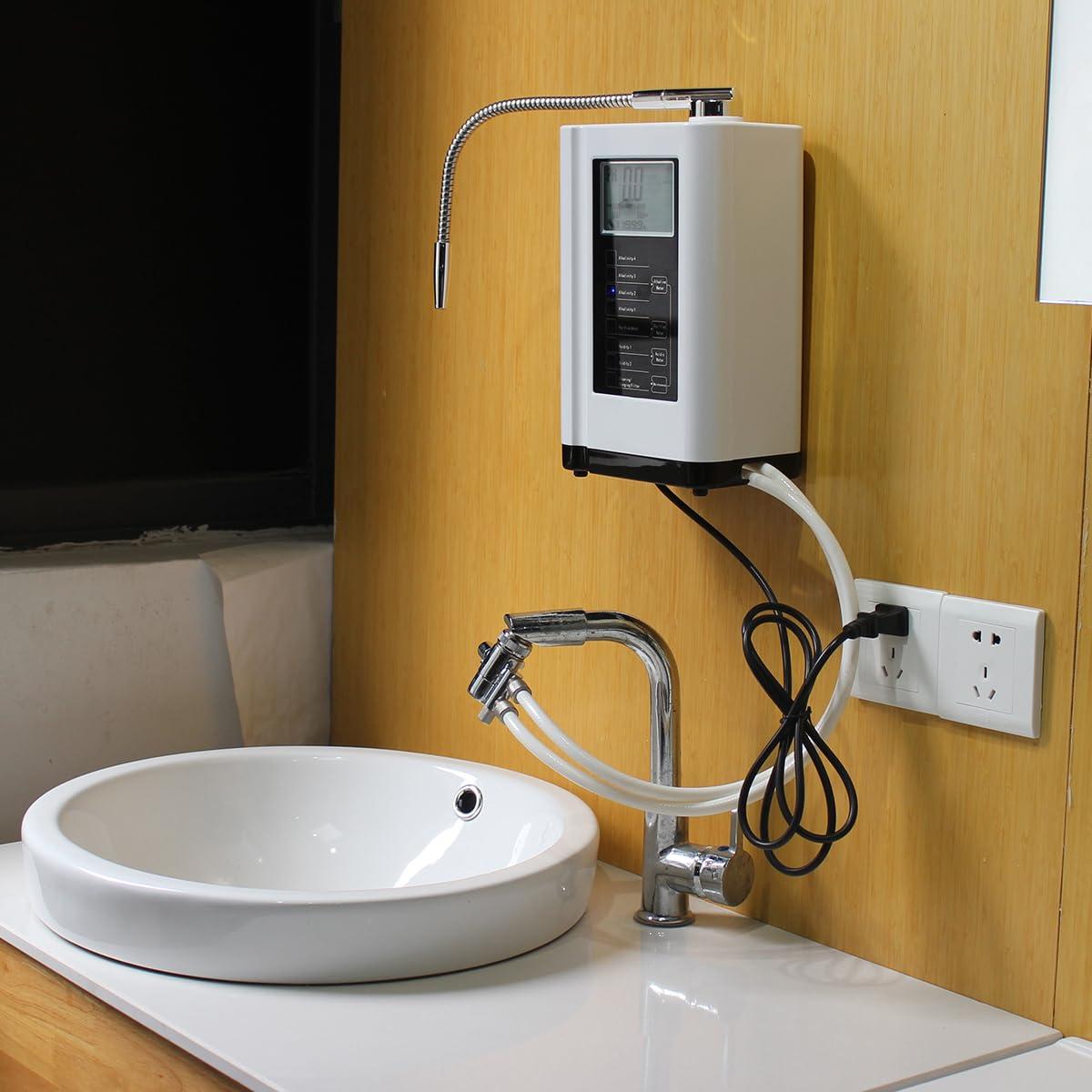 AquaGreen Alkaline Water Ionizer Machine AG7.0, Home Filtration System Produces pH 4-10.5 Water, 7 Water Settings, Up to -570mV ORP, 8000L Per Filter, Silver