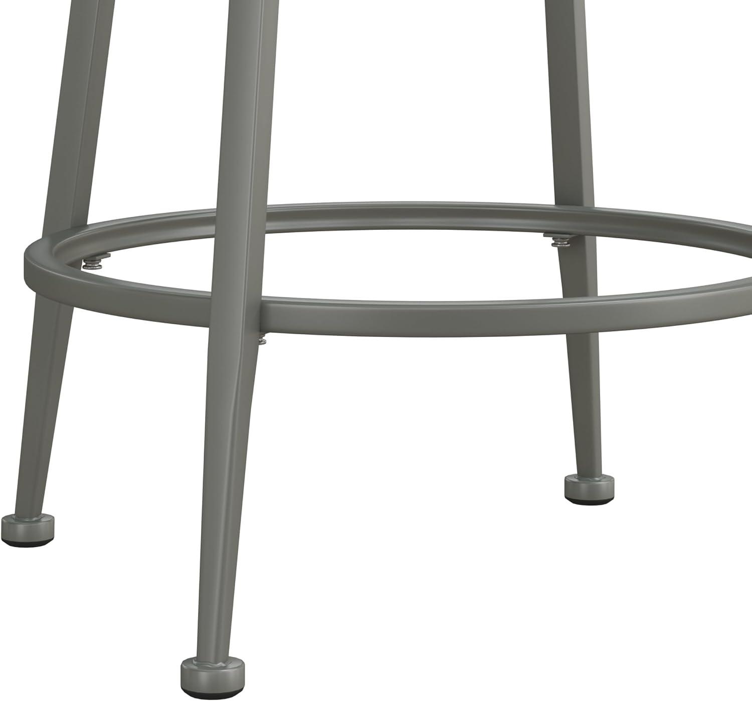 Hutchinson Metal Swivel Counter Height Barstool Pewter: 26" Seat, Weathered Gray Wood - Hillsdale Furniture