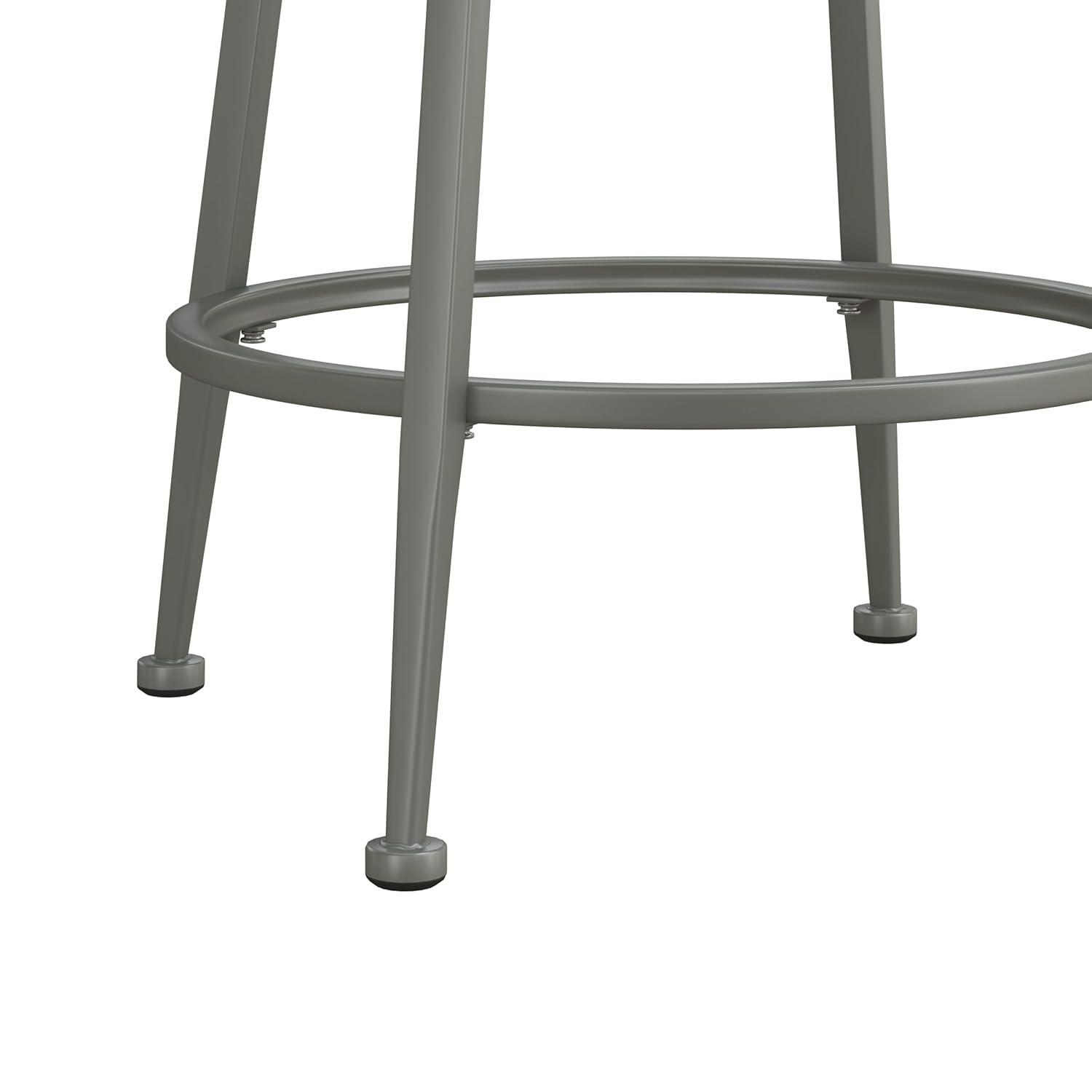 Hutchinson Metal Swivel Counter Height Barstool Pewter: 26" Seat, Weathered Gray Wood - Hillsdale Furniture