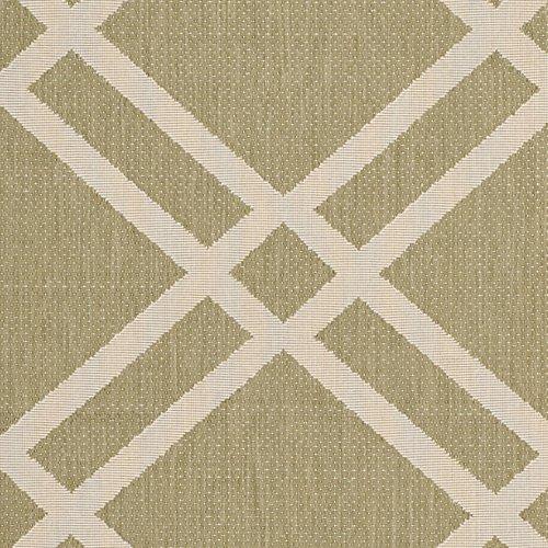 SAFAVIEH Courtyard Jasper Geometric Bordered Indoor/Outdoor Area Rug, 4' x 5'7", Green/Beige