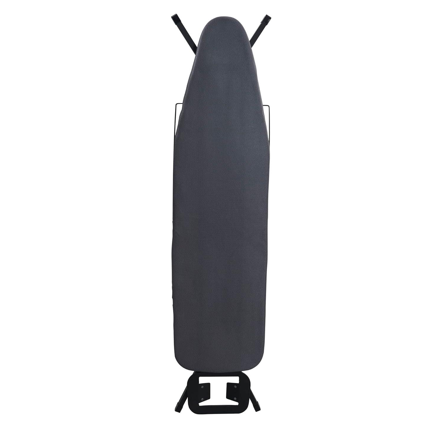 Household Essentials Deluxe Matte Black Ironing Board 4 Legs: Collapsible Metal, 54" x 14", 12.85 lbs, No Warranty